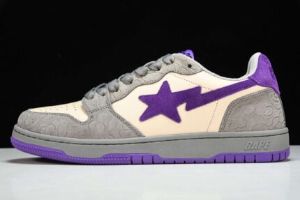 A Bathing Ape Bape Court Sta ‘Mist Grey Royal Purple’