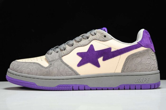 A Bathing Ape Bape Court Sta ‘Mist Grey Royal Purple’