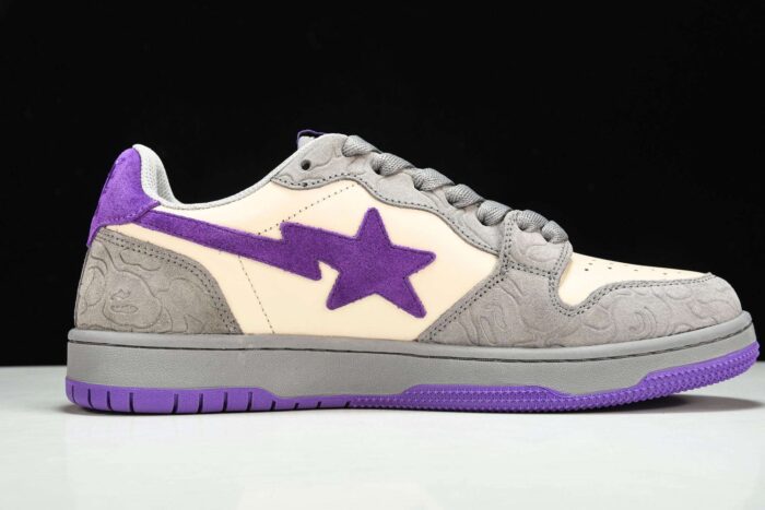 A Bathing Ape Bape Court Sta ‘Mist Grey Royal Purple’