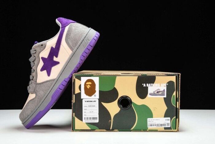 A Bathing Ape Bape Court Sta ‘Mist Grey Royal Purple’