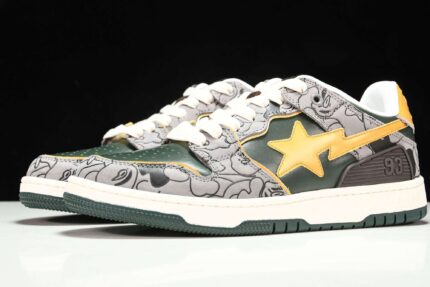 A Bathing Ape Bape SK8 Sta 'Grey Mustard Yellow'
