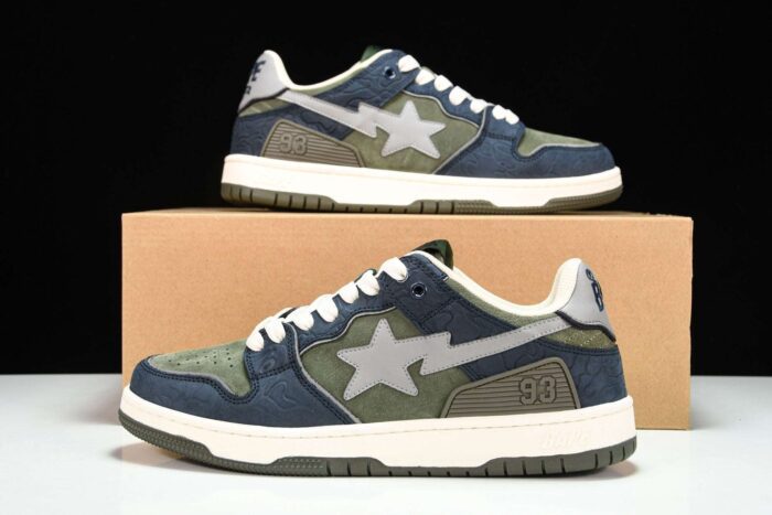 A Bathing Ape Bape SK8 Sta ‘Navy Khaki’