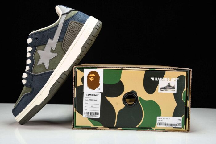 A Bathing Ape Bape SK8 Sta ‘Navy Khaki’