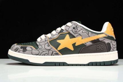 A Bathing Ape Bape SK8 Sta 'Grey Mustard Yellow'