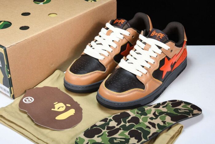 A Bathing Ape Bape SK8 Sta ‘Orange Black’