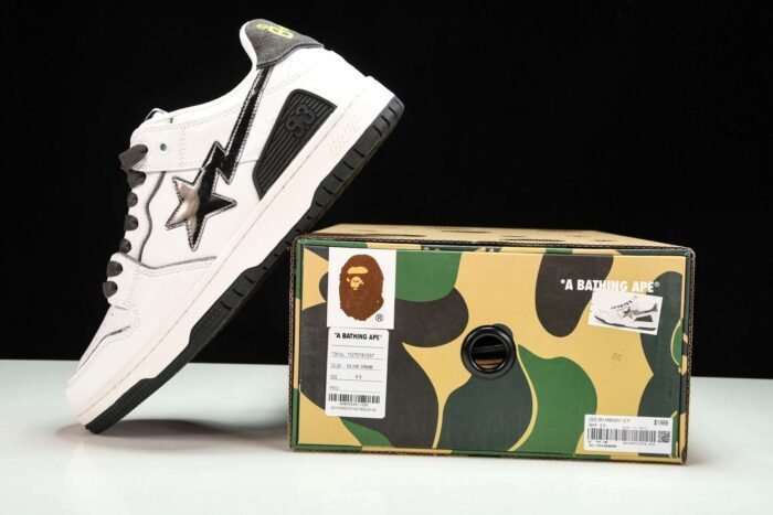 A Bathing Ape Bape SK8 Sta ‘White Silver’