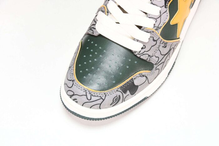 A Bathing Ape Bape SK8 Sta 'Grey Mustard Yellow'